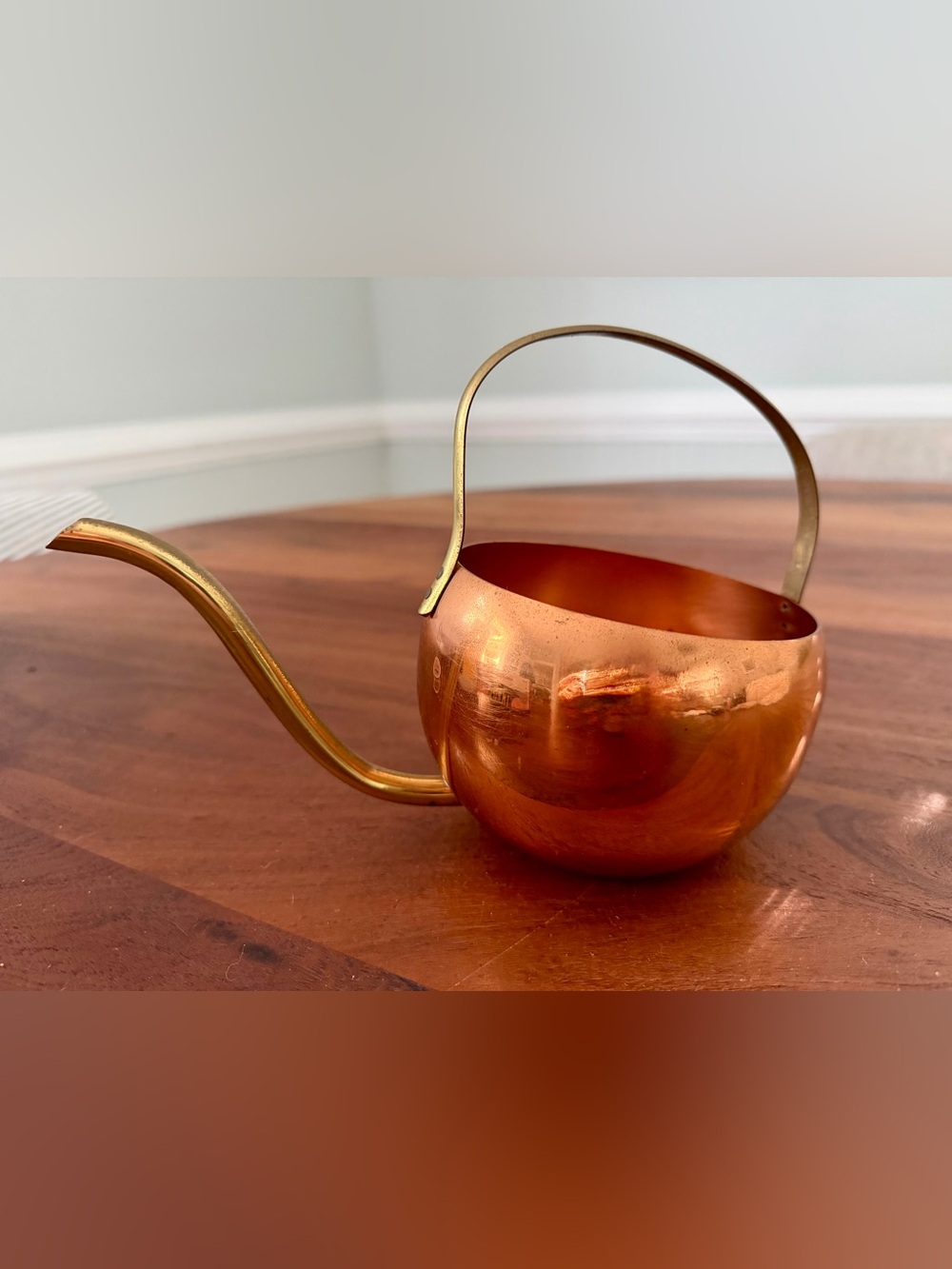 Vintage MCM Coppercraft Guild Brass & Copper Watering Can Long Spout 1590